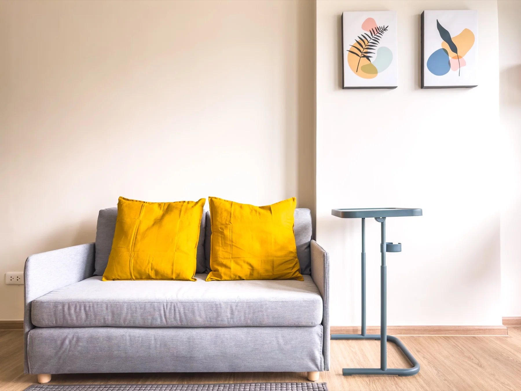 Comfortable sofa beside the window